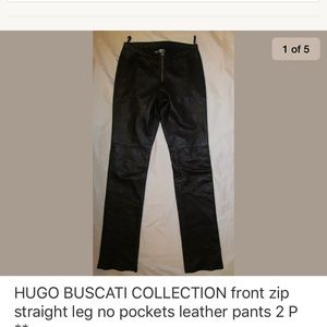 HUGO BUSCATI no pockets soft leather pants 2 P